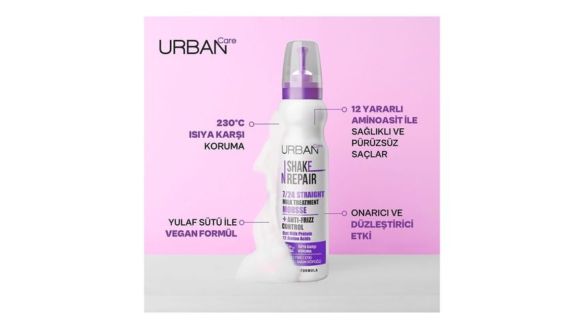 Urban Care Shake N Repair 7/24 Straightening Effect Hair Care Foam 150 ml