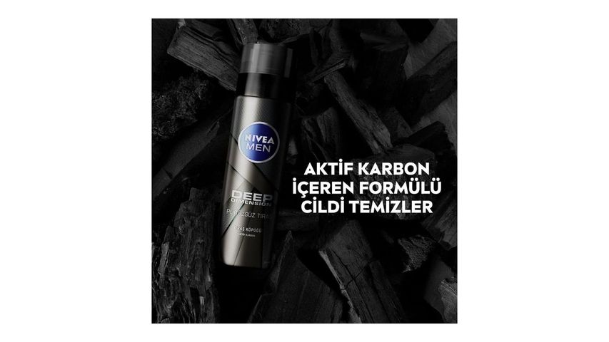 NIVEA MEN Erkek Tıraş Köpüğü Deep Dimension 200 ml