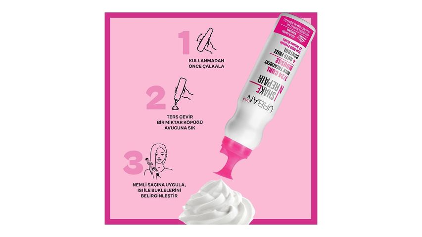 Urban Care Shake N Repair 7/24 Kabaran ve Bukleli Saçlara Özel Saç Bakım Köpüğü 150 ml