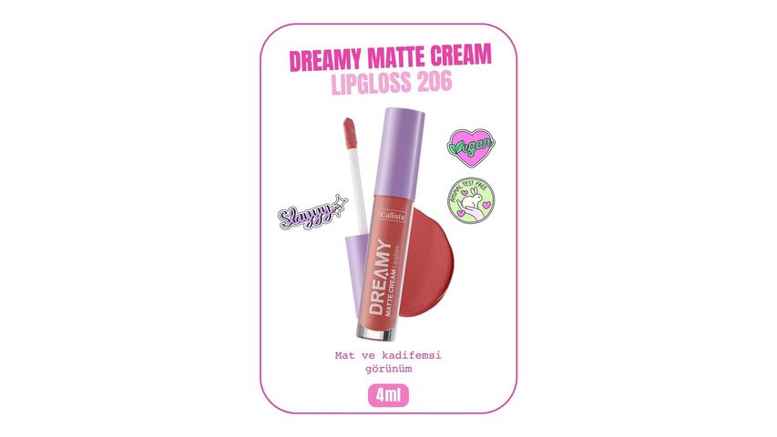Callista Dreamy Matte Cream Lipgloss 206 My Kingdom - Pink