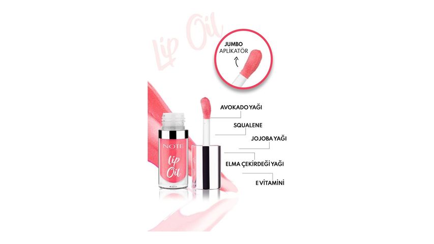 Note Lip Oil 20 Pink For Me Nemlendirici & Parlatıcı Dudak Bakım Yağı - Pembe