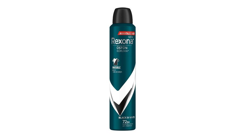 Rexona Men's Spray Deodorant Invisible Black & White 200 ml