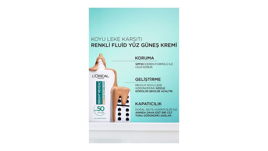 L’Oréal Paris Bright Reveal Tinted Fluid Facial Sunscreen Medium 50 ml