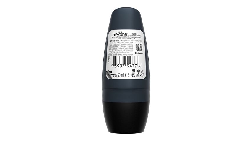 Rexona Men Invisible Black White Roll On 50 ml