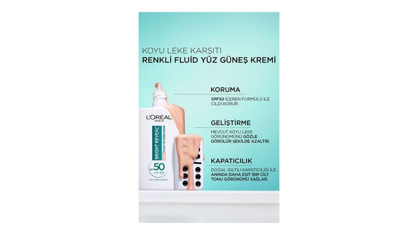 L'Oréal Paris Bright Reveal Tinted Fluid Face Sunscreen Light 50 ml