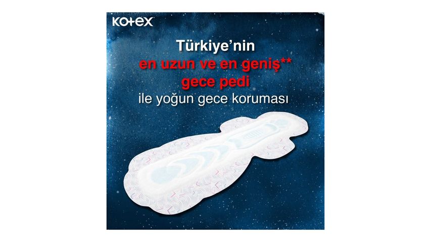 Kotex Extra Long Night Sanitary Pads 9-Pack