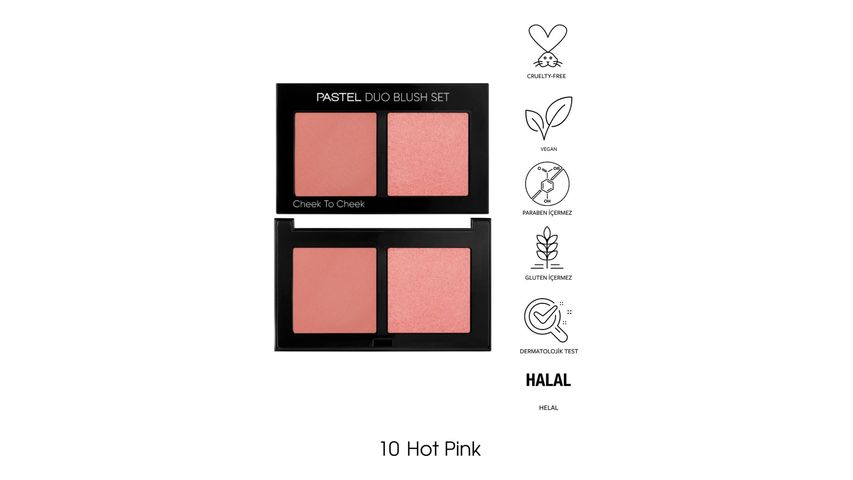 Pastel Duo Blush Set Cheek To Cheek İkili Allık Seti 10 Hot Pink
