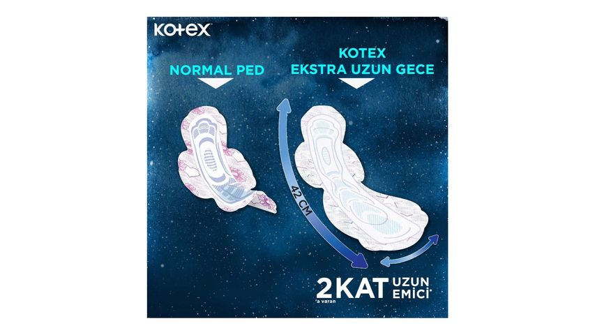Kotex Extra Long Night Sanitary Pads 9-Pack