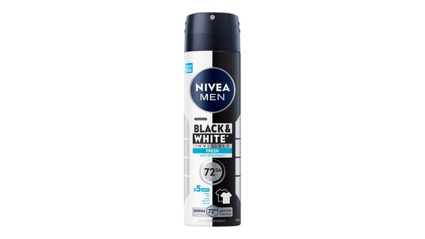 NIVEA MEN Spray Deodorant Black & White Invisible Fresh 150 ml