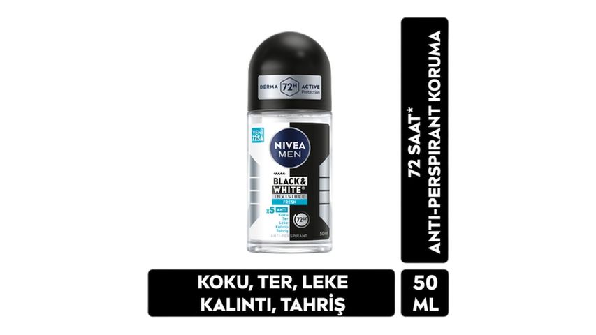NIVEA MEN Roll-on Deodorant Black & White Invisible Fresh 50 ml