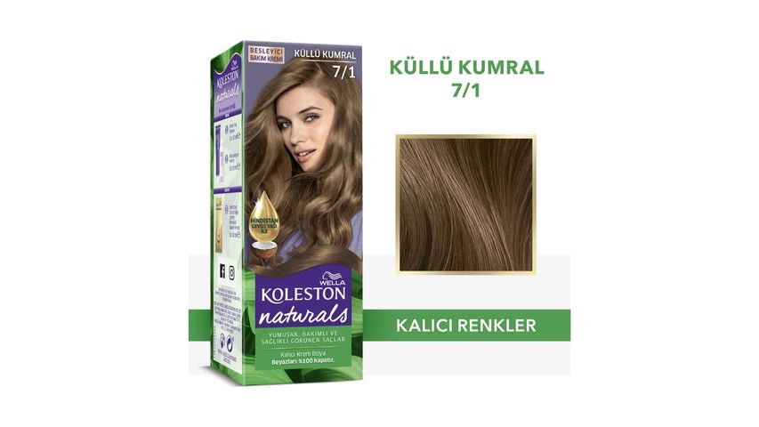 Wella Koleston Naturals Hair Dye 7/1 Ash Light Brown