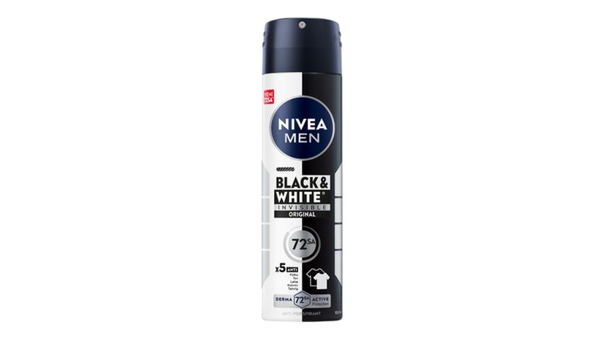 NIVEA MEN Spray Deodorant Black & White Invisible Original 150 ml