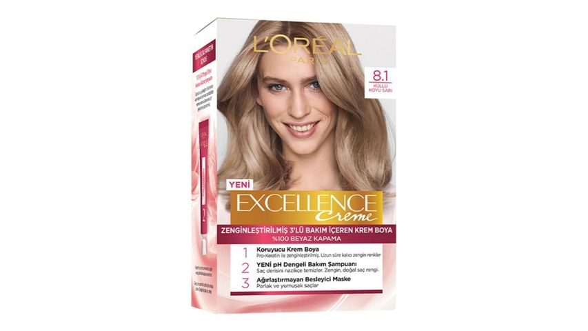 L’Oreal Paris Excellence Creme 8.1 Koyu Sarı Küllü Saç Boyası 268 g