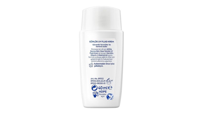 NIVEA SPF50 Derma Skin Clear Sivilce Karşıtı Güneş Koruyucu Krem 40 ml