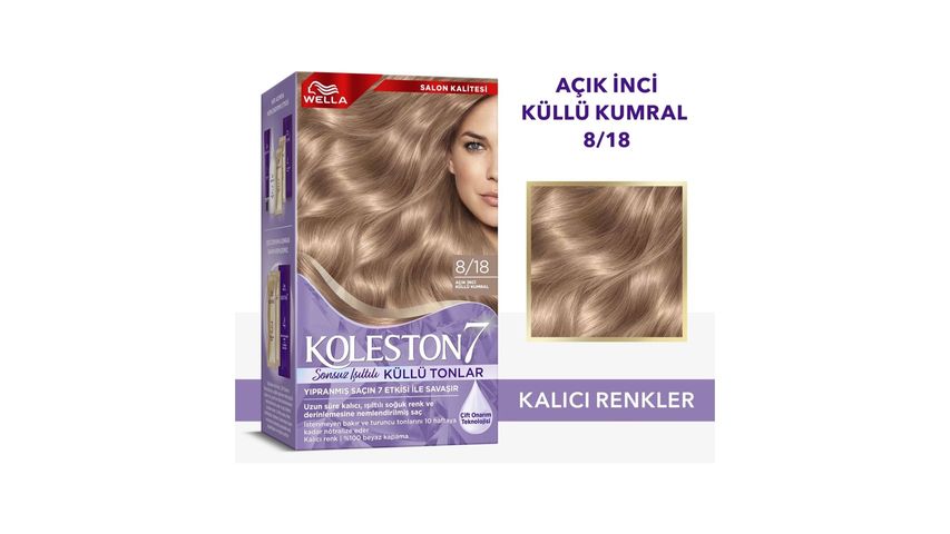 Wella Koleston Supreme Sonsuz Işıltılı Küllü Tonlar Saç Boyası 8/18 Açık Inci Küllü Kumral