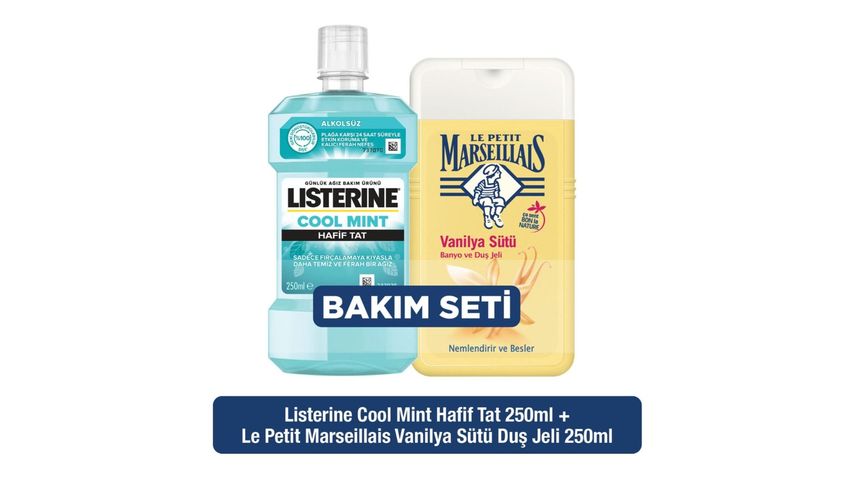 Le Petit Marseillais Vanilya Sütü Duş Jeli + Listerine Coolmint Hafif Tat 250 ml