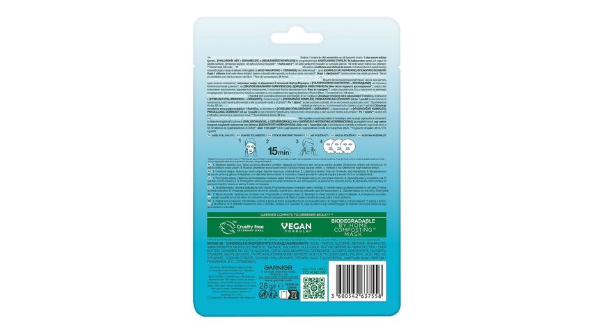 Garnier Hyaluron Onarıcı Kağıt Yüz Maskesi