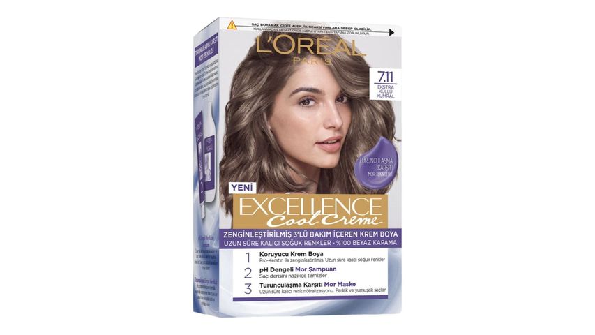 L’Oréal Paris Excellence Cool Creme 7.11 Ekstra Küllü Kumral Saç Boyası