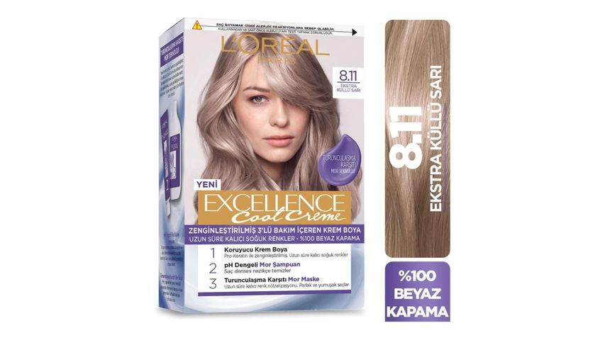 L’Oréal Paris Excellence Cool Creme 8.11 Ekstra Küllü Sarı Saç Boyası
