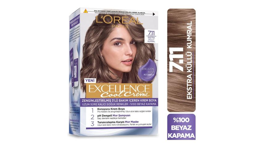 L’Oréal Paris Excellence Cool Creme 7.11 Ekstra Küllü Kumral Saç Boyası