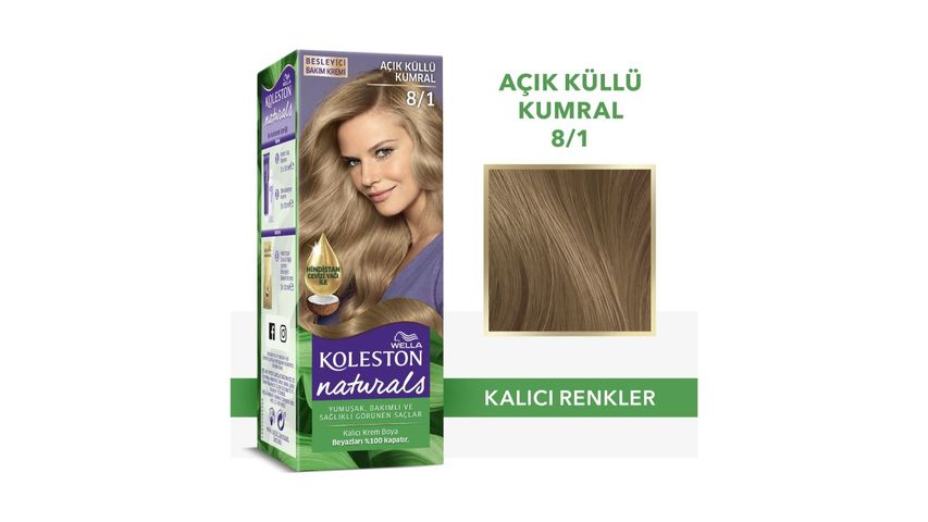 Wella Koleston Naturals Saç Boyası 8/1 Açık Küllü Kumral