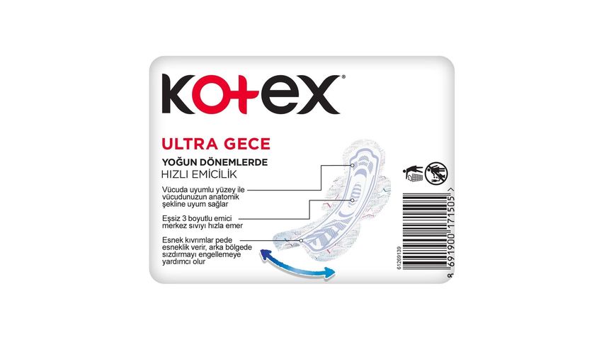 Kotex Ultra Single Night Sanitary Pads 6-Pack