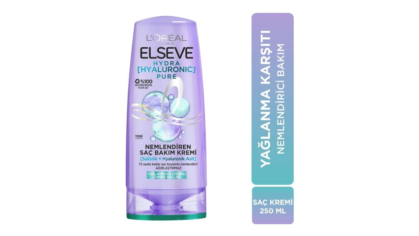 Elseve Hydra Hyaluronic Pure Nemlendiren Saç Bakım Kremi 250 ml
