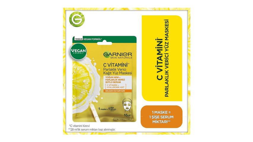 Garnier Vitamin C Brightening Paper Face Mask 28 g