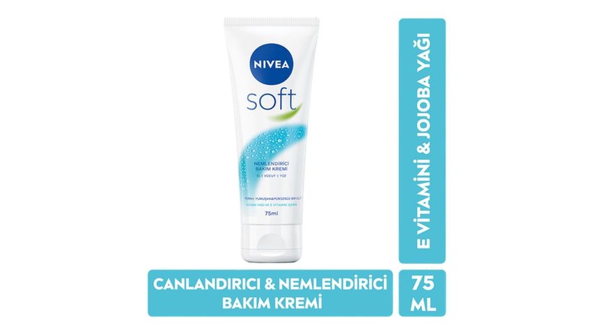 Nivea Jojoba Yağı & E Vitamini & Yüz, Vücut, El Yumuşak Cilt Hissi Soft Nemlendirici Bakım Kremi 75 ml
