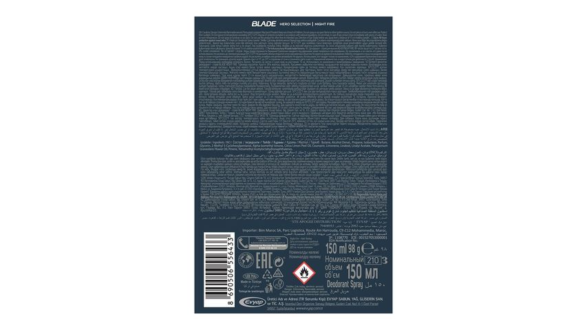Blade Hero Selection Night Fire Erkek Deodorant 150 ml