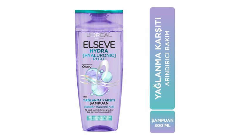 Elseve Hydra Hyaluronic Pure Yağlanma Karşıtı Şampuan 300 ml