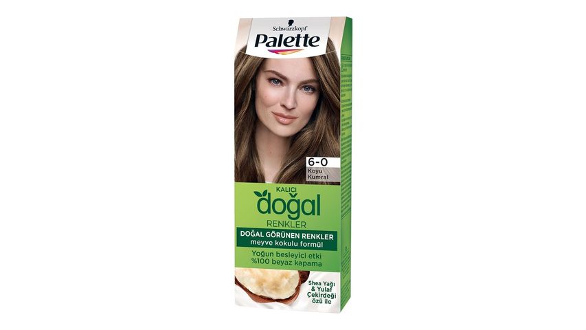 Palette Kalıcı Doğal Renkler Saç Boyası 6.0 Koyu Kumral