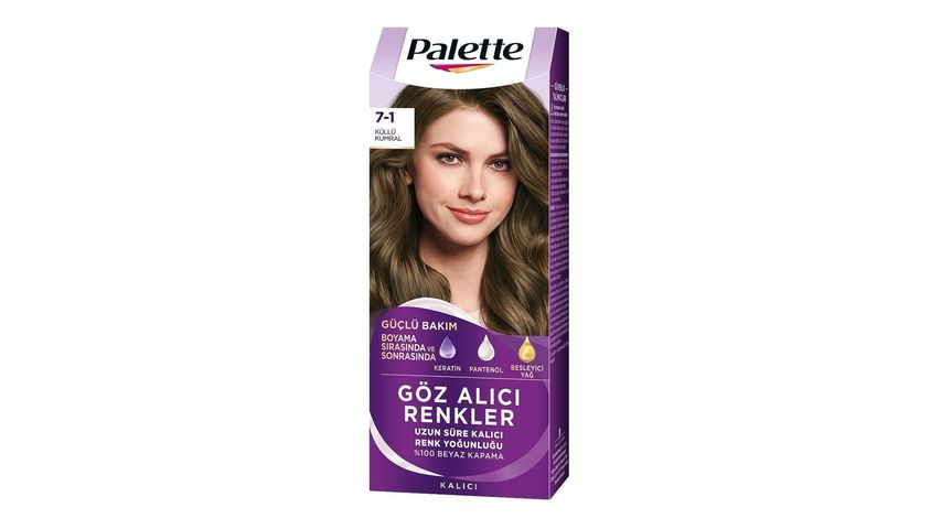 Palette Göz Alıcı Renkler Saç Boyası Renk 7.1 Küllü Kumral 50 ml