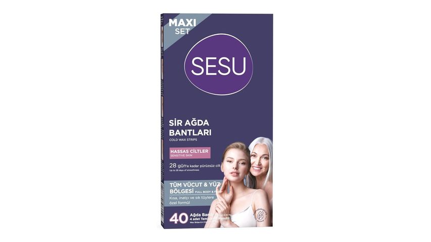 Sesu Maxi Set Hassas Ciltler İçin Ağda Bandı 40'lı