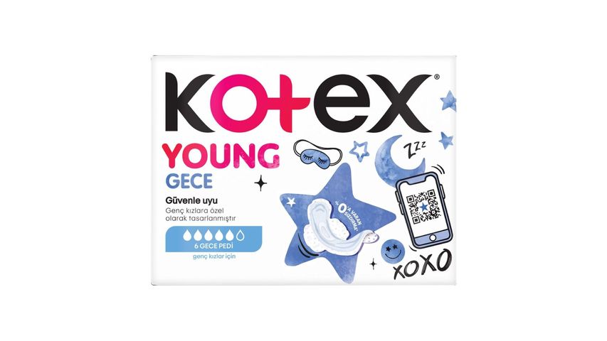 Kotex Young Tekli Paket Gece Ped 6'lı