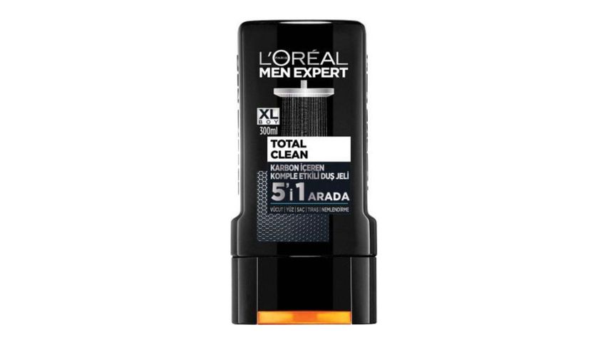 L'Oreal Paris Men Expert Total Clean 5'i 1 Arada Kömürlü Duş Jeli 300 ml