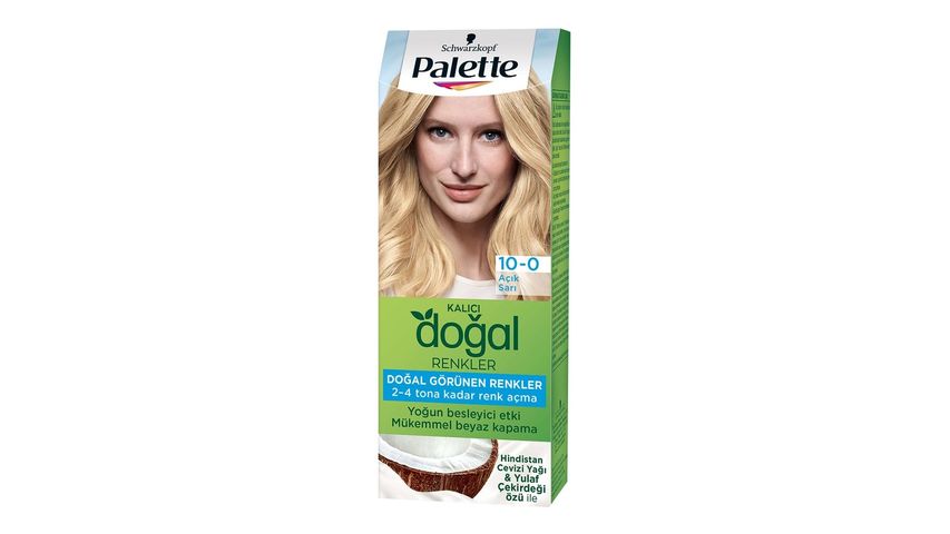 Palette Kalıcı Doğal Renkler Saç Boyası 10-0 Açık Sarı