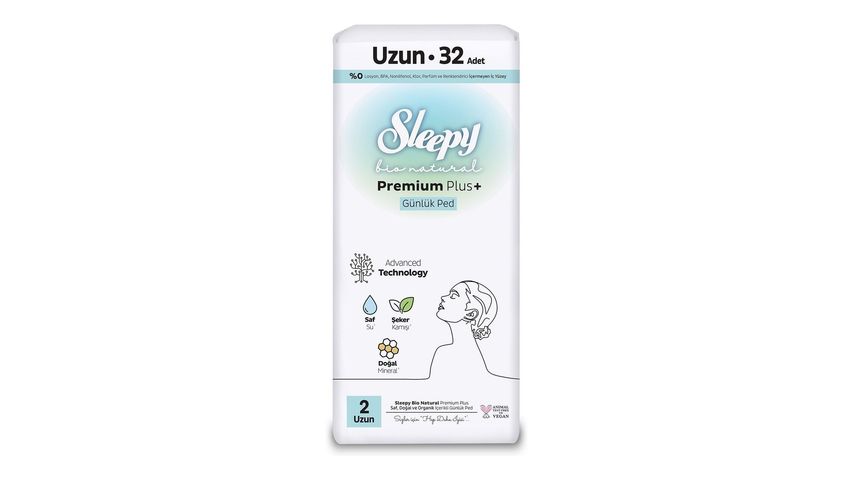 Sleepy Bio Natural Uzun Günlük Ped 32'li