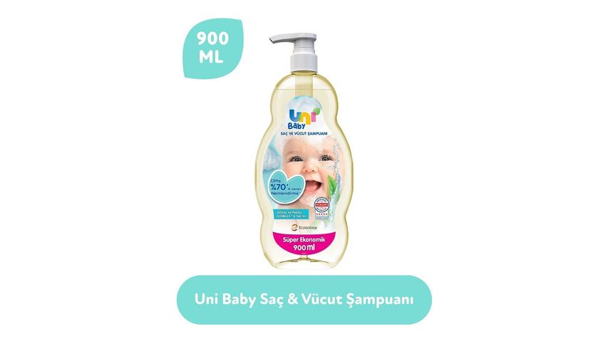 Uni Baby Saç ve Vücut Şampuanı 900 ml