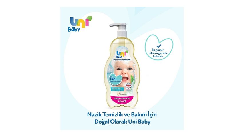 Uni Baby Saç ve Vücut Şampuanı 900 ml