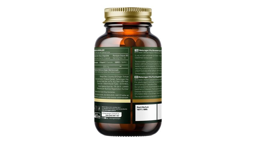 Naturagen Vity Bromelain 60 Kapsül 1000 mg