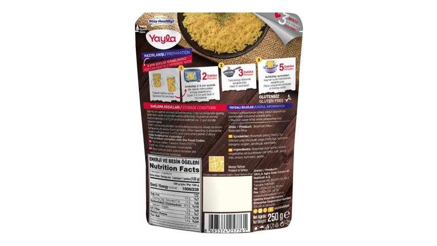Yayla Ready Basmati Rice 250 g