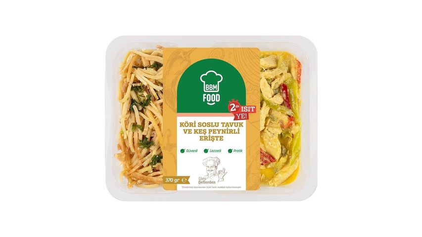 BBM Food Köri Soslu Tavuk & Keş Peynirli Erişte 370 g
