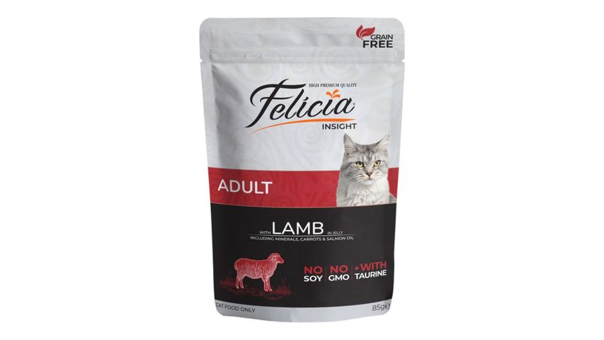 Felicia Kuzu Etli Tahılsız Yetişkin Yaş Kedi Maması 85 g