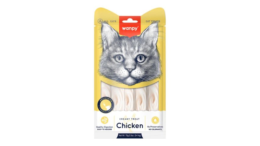 Wanpy Creamy Chicken Cat Treat 5 x 14 g