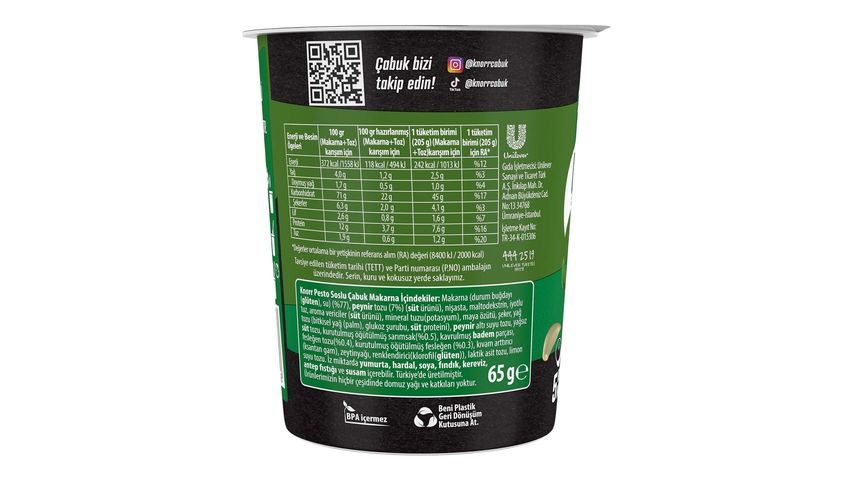 Knorr Quick Pasta Pesto Fusilli 65 g
