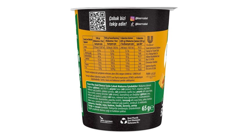 Knorr Çabuk Makarna Mac & Cheese Original 65 g