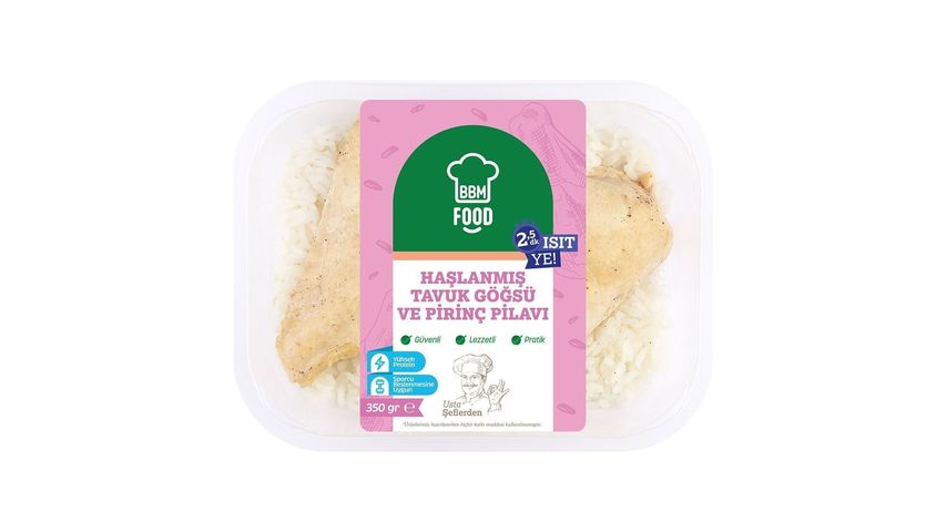 BBM Food Haşlanmış Tavuk Göğüsü & Pirinç Pilavı (Sporcu Beslenmesi) 350 g