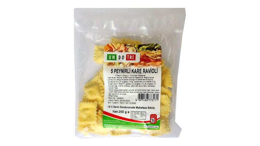 Undotre 5 Peynirli Kare Ravioli 200 g