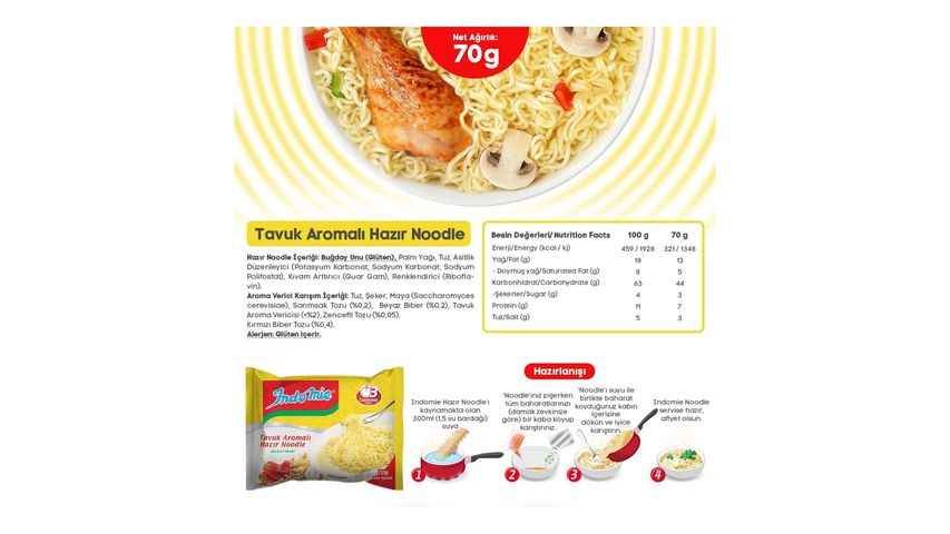 Indomie Chicken Flavored Instant Noodles 70 g